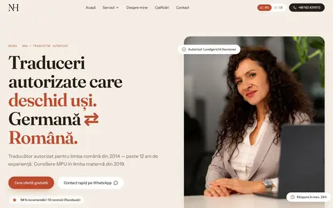 Screenshot der Website Nicoleta Hein (hein-nicoleta.de)