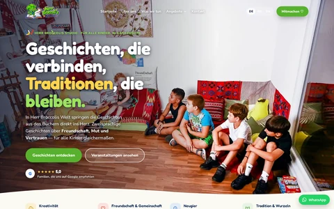Screenshot der Website Herr Broccoli's Studio (herrbroccoli.de)