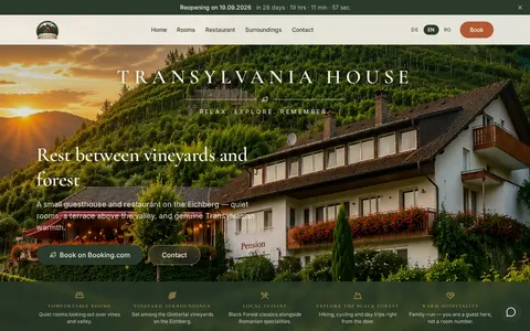 Screenshot der Website Transylvania House Glottertal (transylvania-house.de)