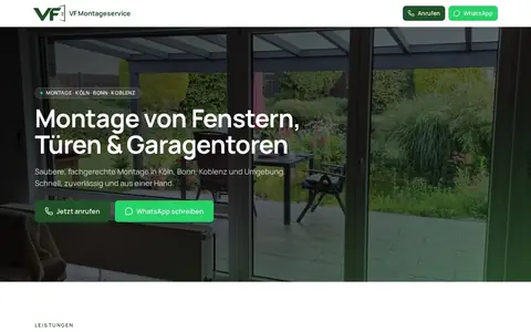 Screenshot der Website VF Montageservice (vfmontageservice.de)
