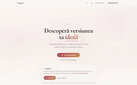 Screenshot der Website VisageAI (visageai.eu)